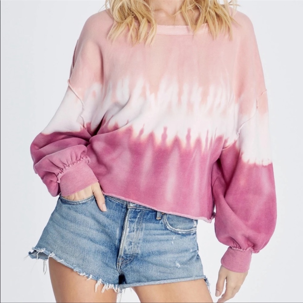 wildfox olivia ruby dove tie dye fleece sweatshirt - Picture 1 of 6